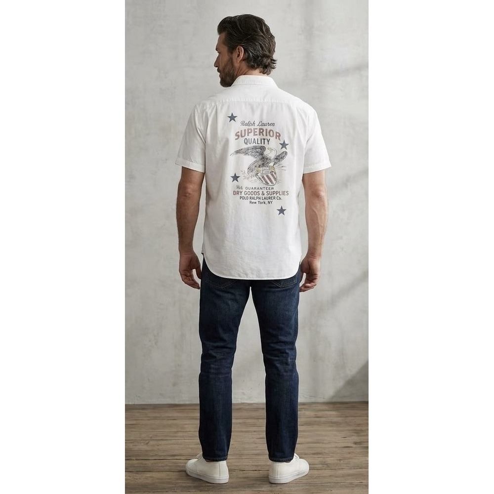 Polo Ralph Lauren Vintage Americana Eagle Chambray Shirt Men's XXL Preppy New